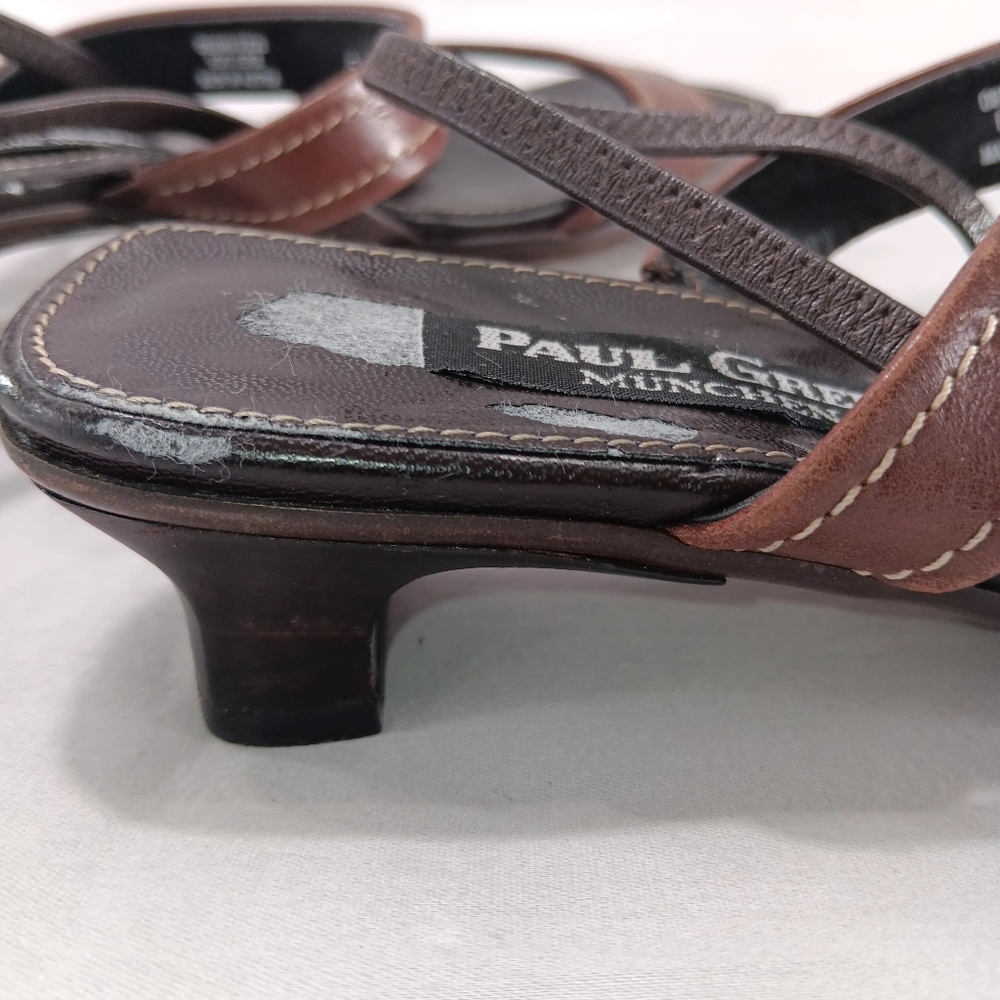Vintage Paul Green Munchen Sandals Women Size 6 Brown Leather Classic Old Money - Picture 15 of 16